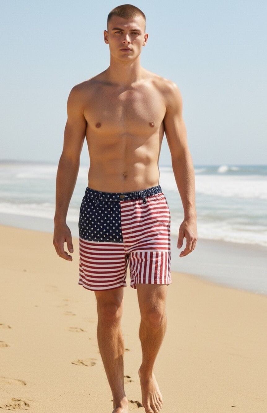 Chubbies The 'Mericas American Flag Shorts Mens L Stars & Stripes Cotton 5"